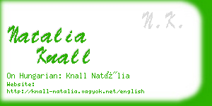 natalia knall business card
